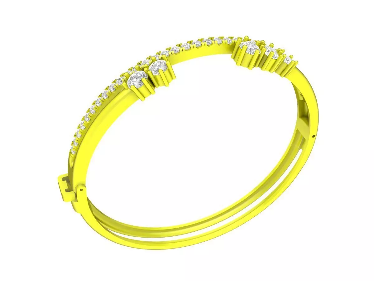 A7552 Luxury Korean Style Diamond Bangle Bracelets 3D print model_0