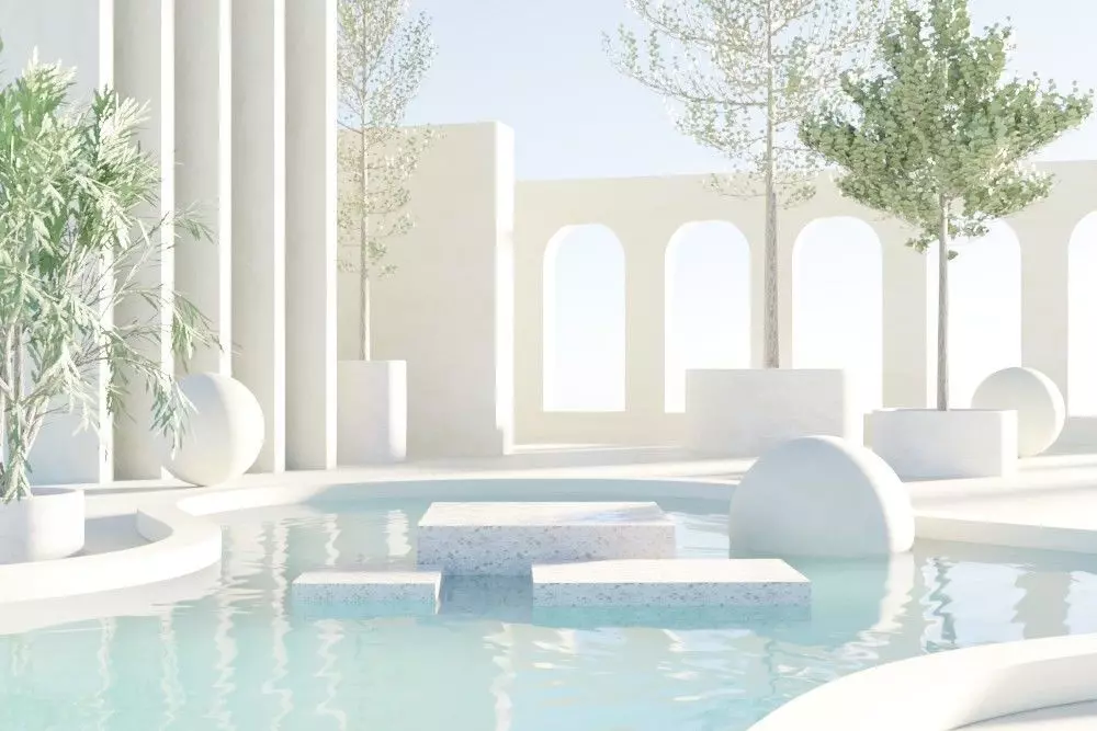 Podium for the demonstration of a product 3D model