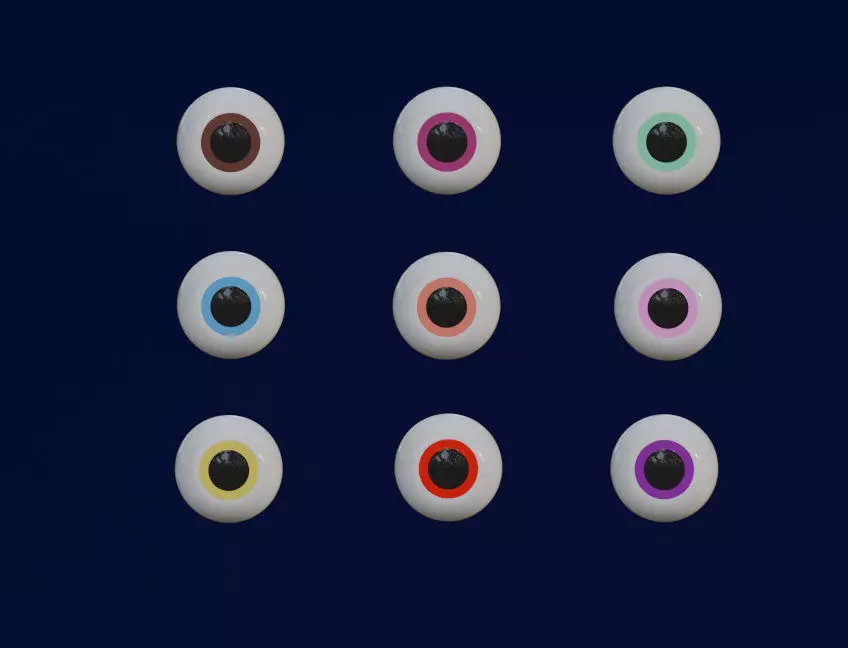 cartoon eyes Free low-poly 3D model