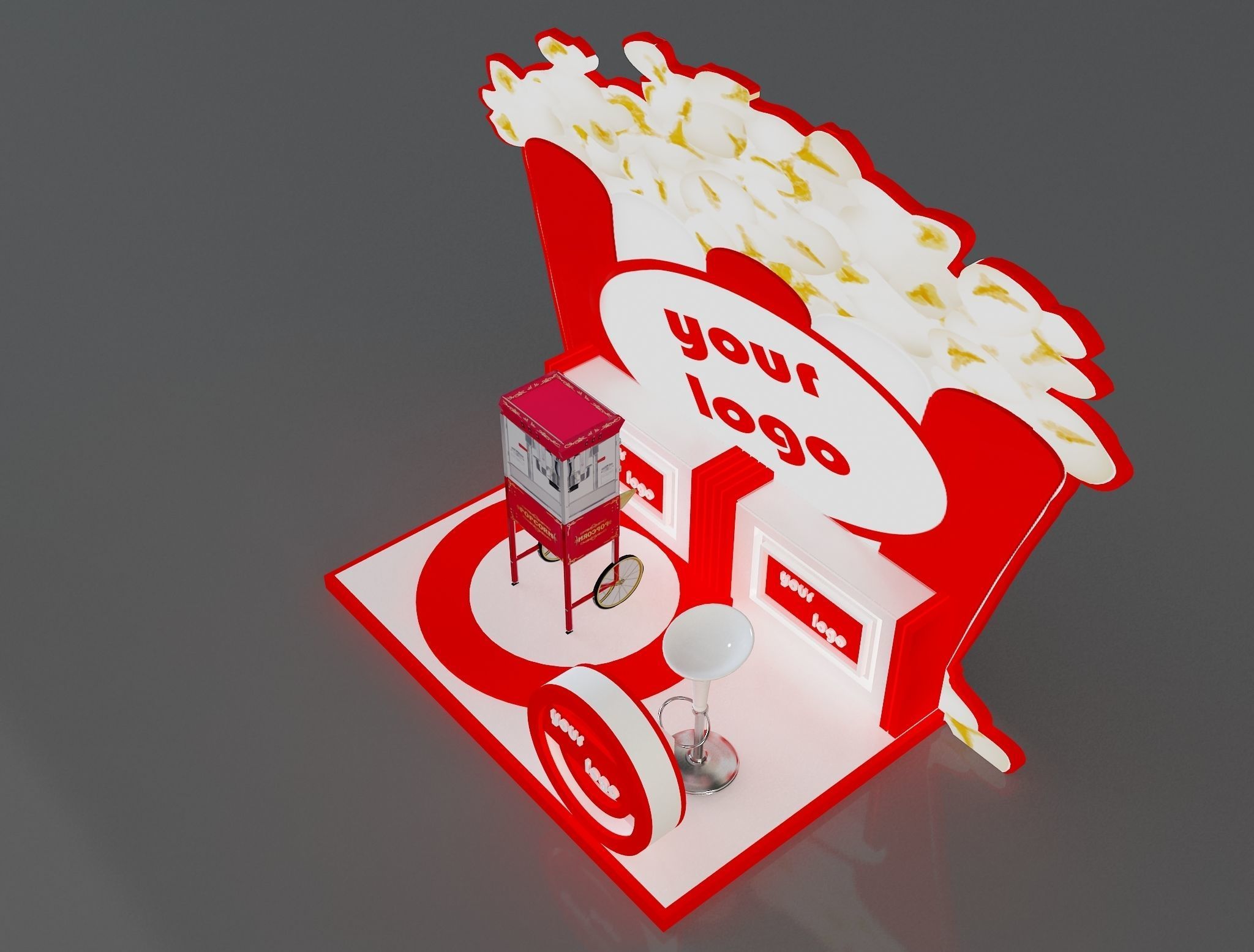 Booth Exhibition Stand a208 3D model_3