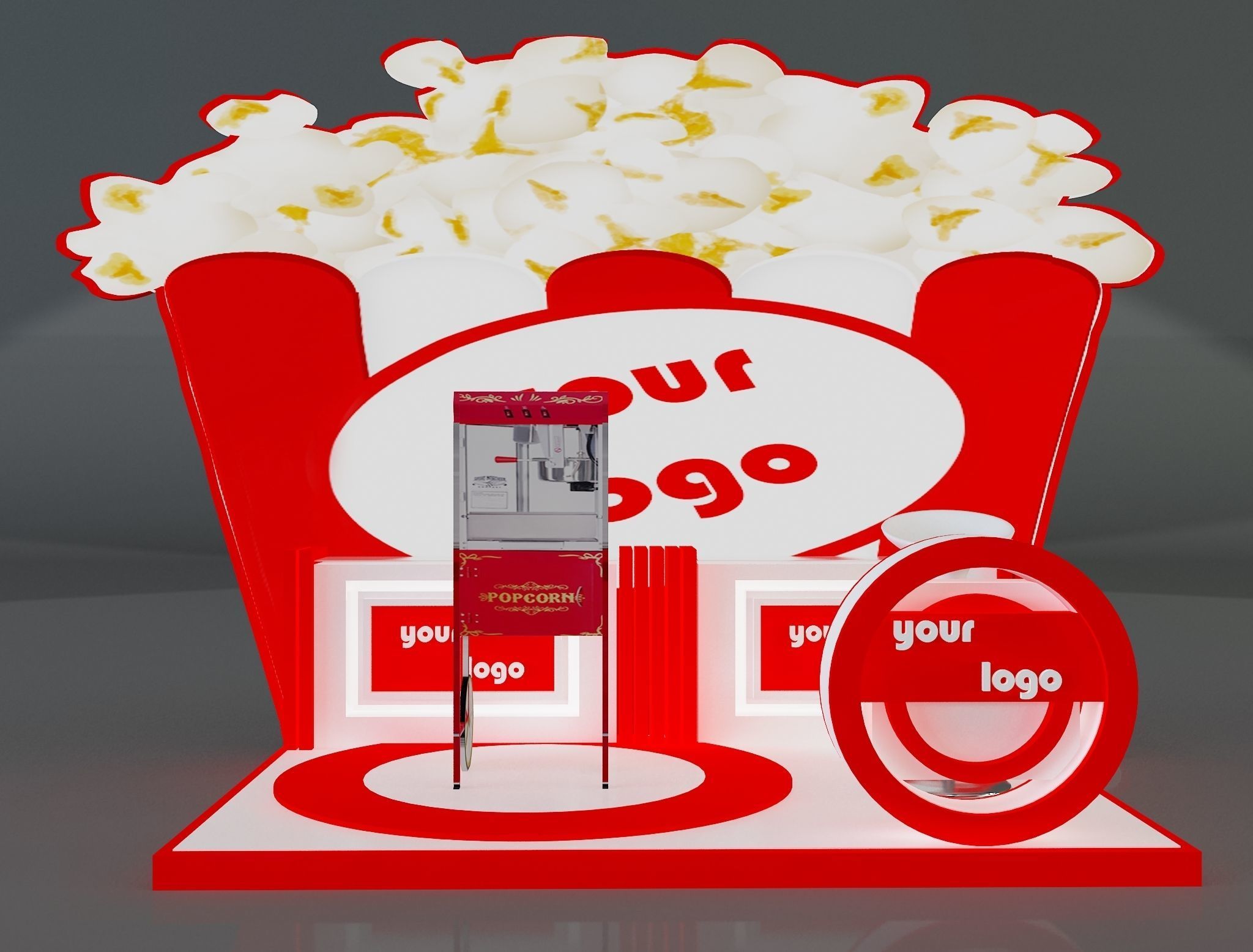 Booth Exhibition Stand a208 3D model_1