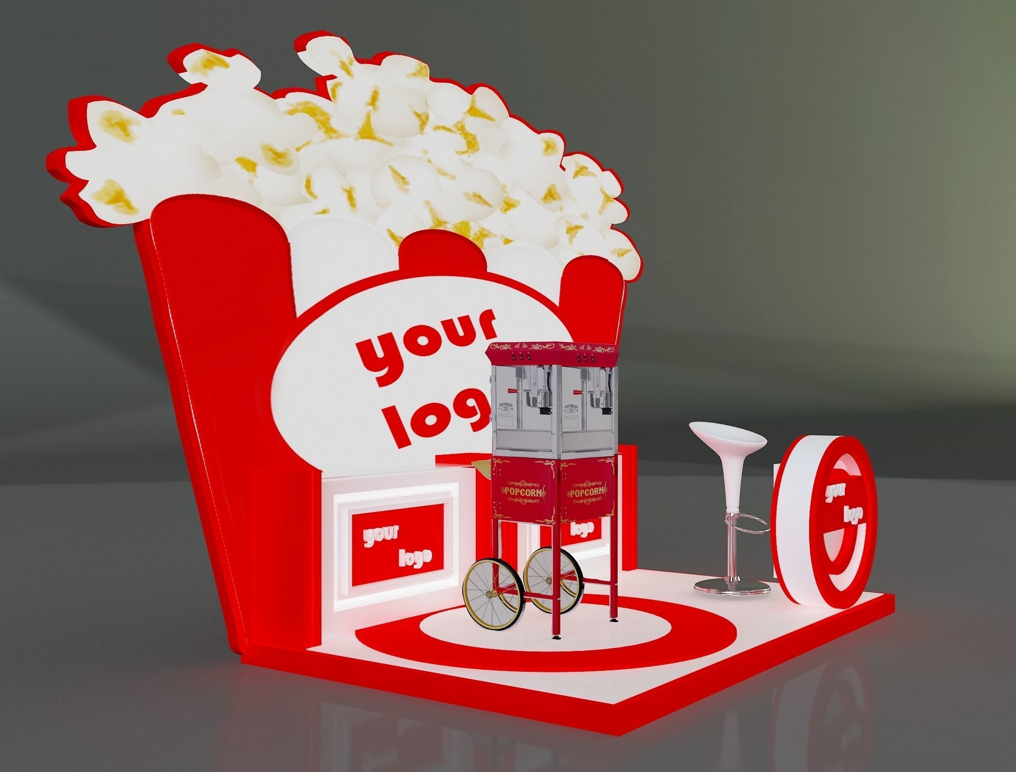 Booth Exhibition Stand a208 3D model_2