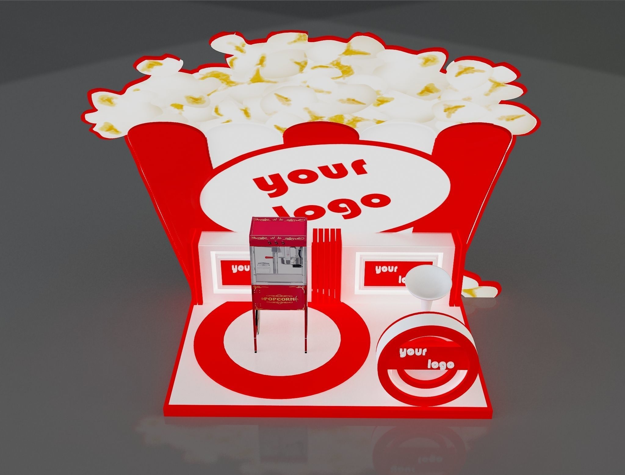 Booth Exhibition Stand a208 3D model_4