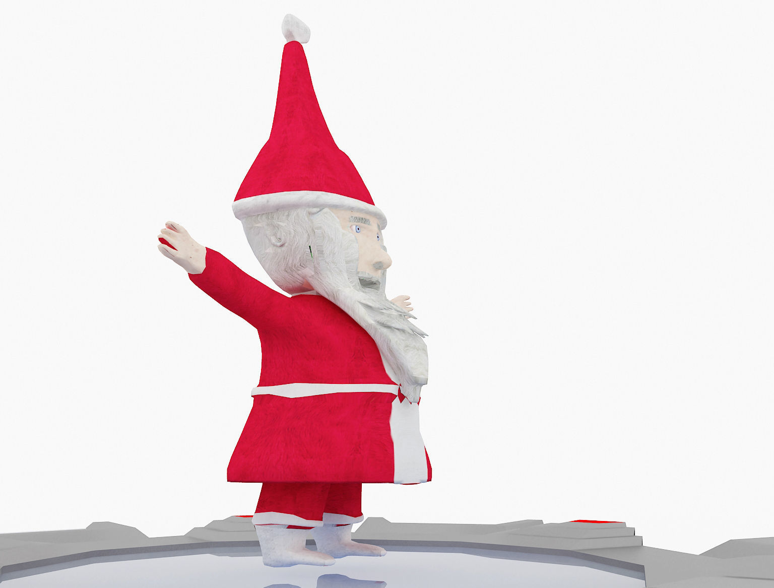  Christmas low poly papa noel a206 3D model_11