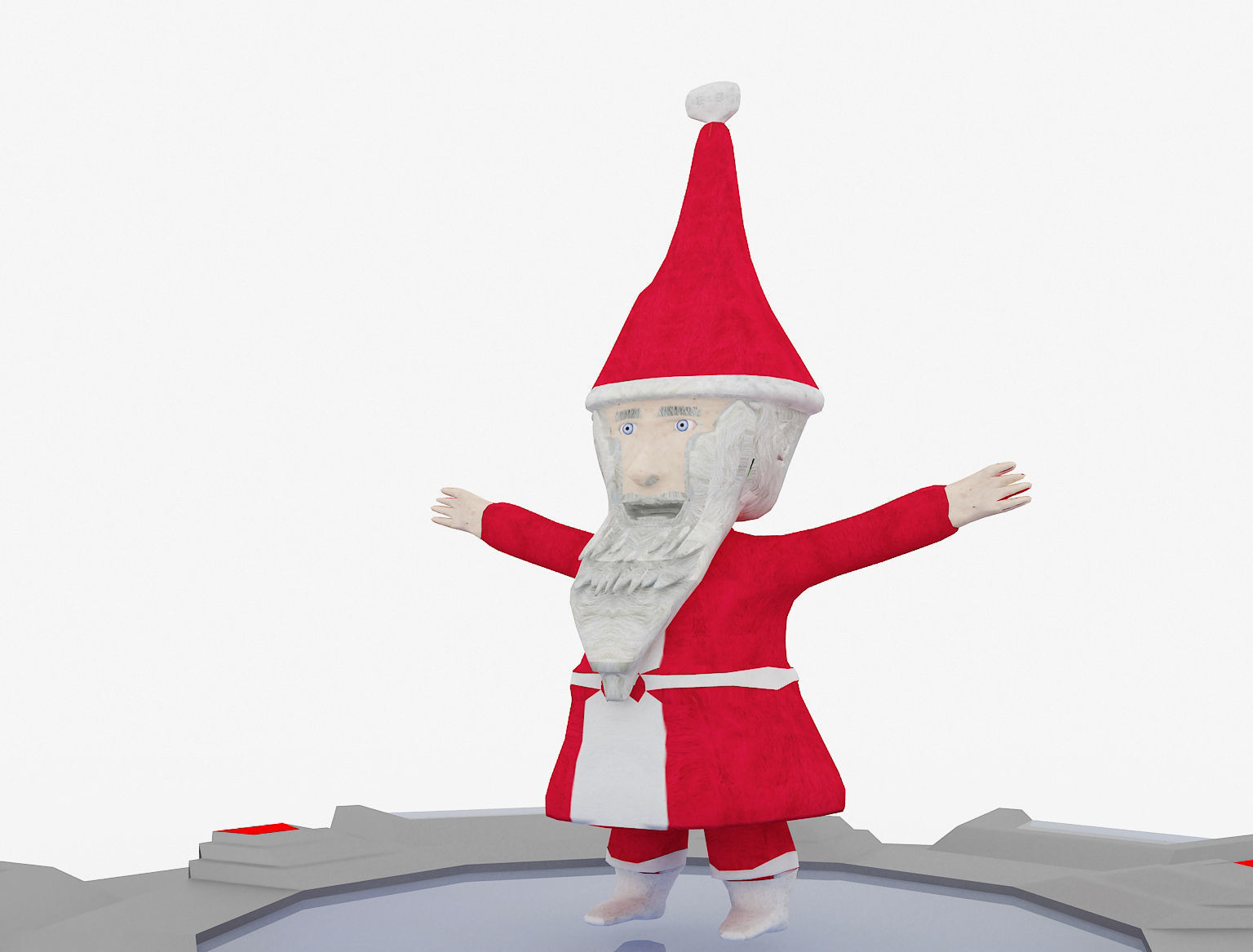  Christmas low poly papa noel a206 3D model_3