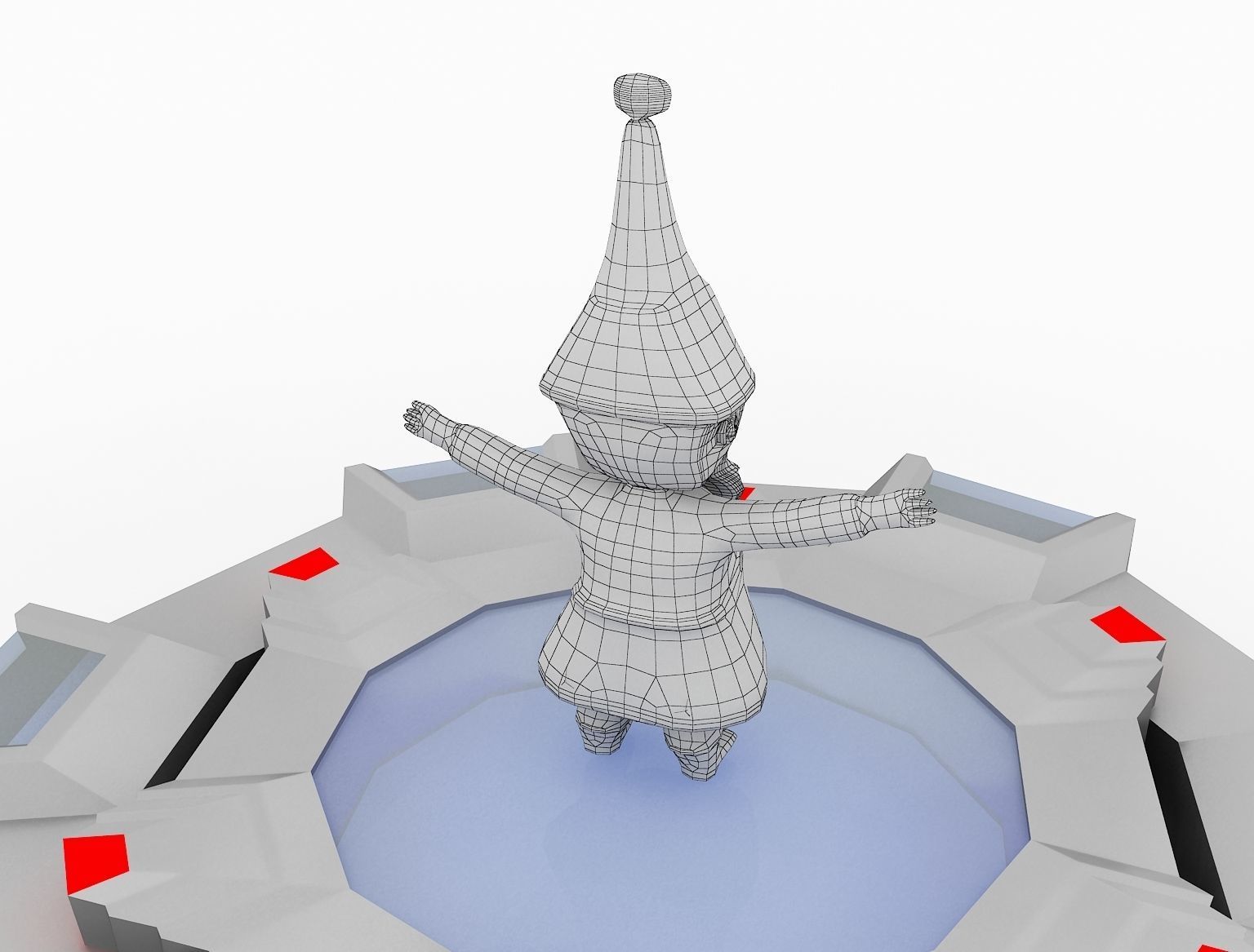  Christmas low poly papa noel a206 3D model_8