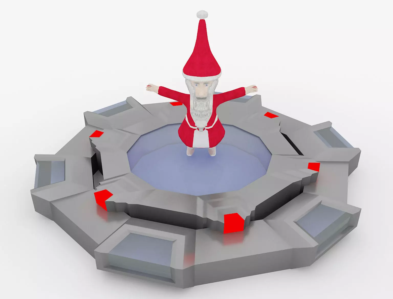  Christmas low poly papa noel a206 3D model_0