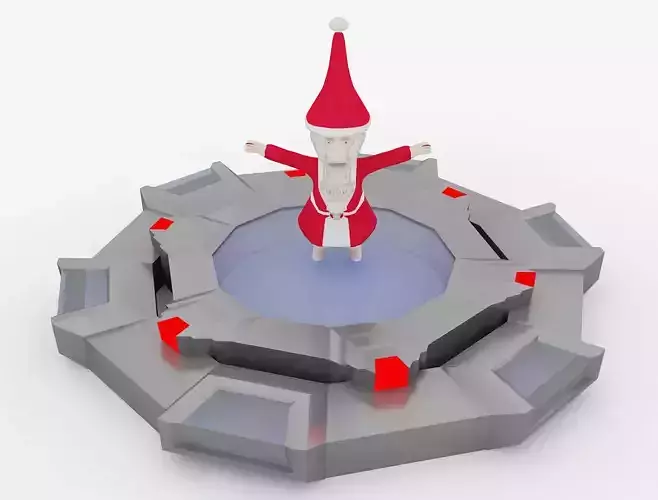  Christmas low poly papa noel a206