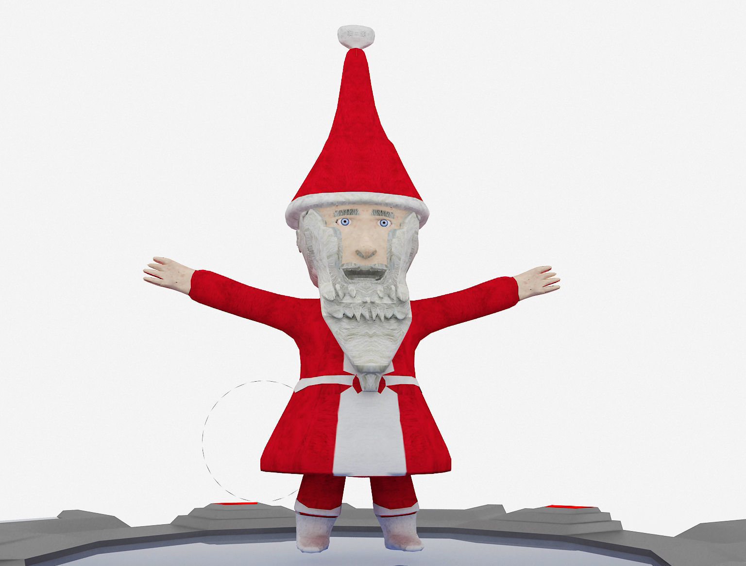  Christmas low poly papa noel a206 3D model_9