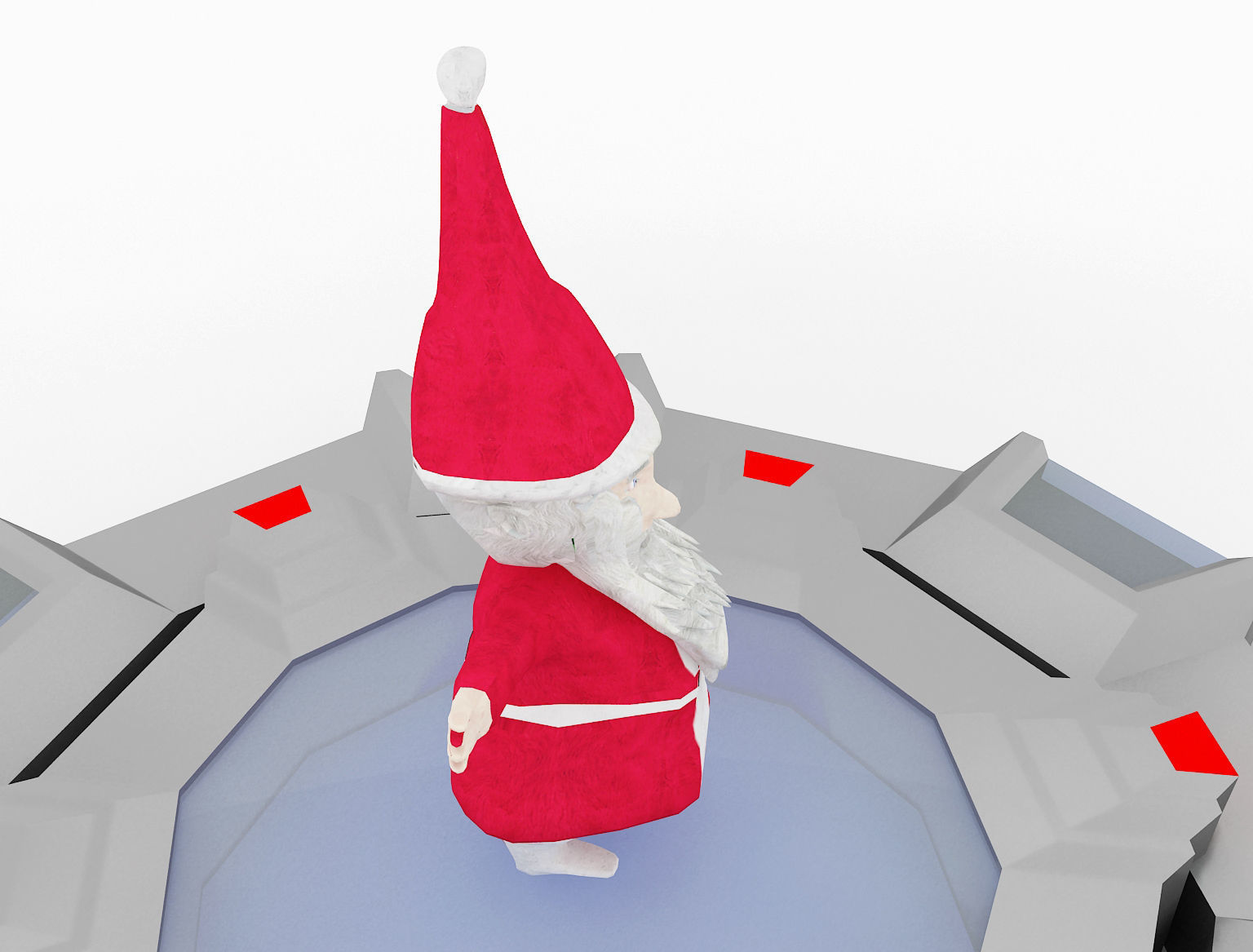  Christmas low poly papa noel a206 3D model_13