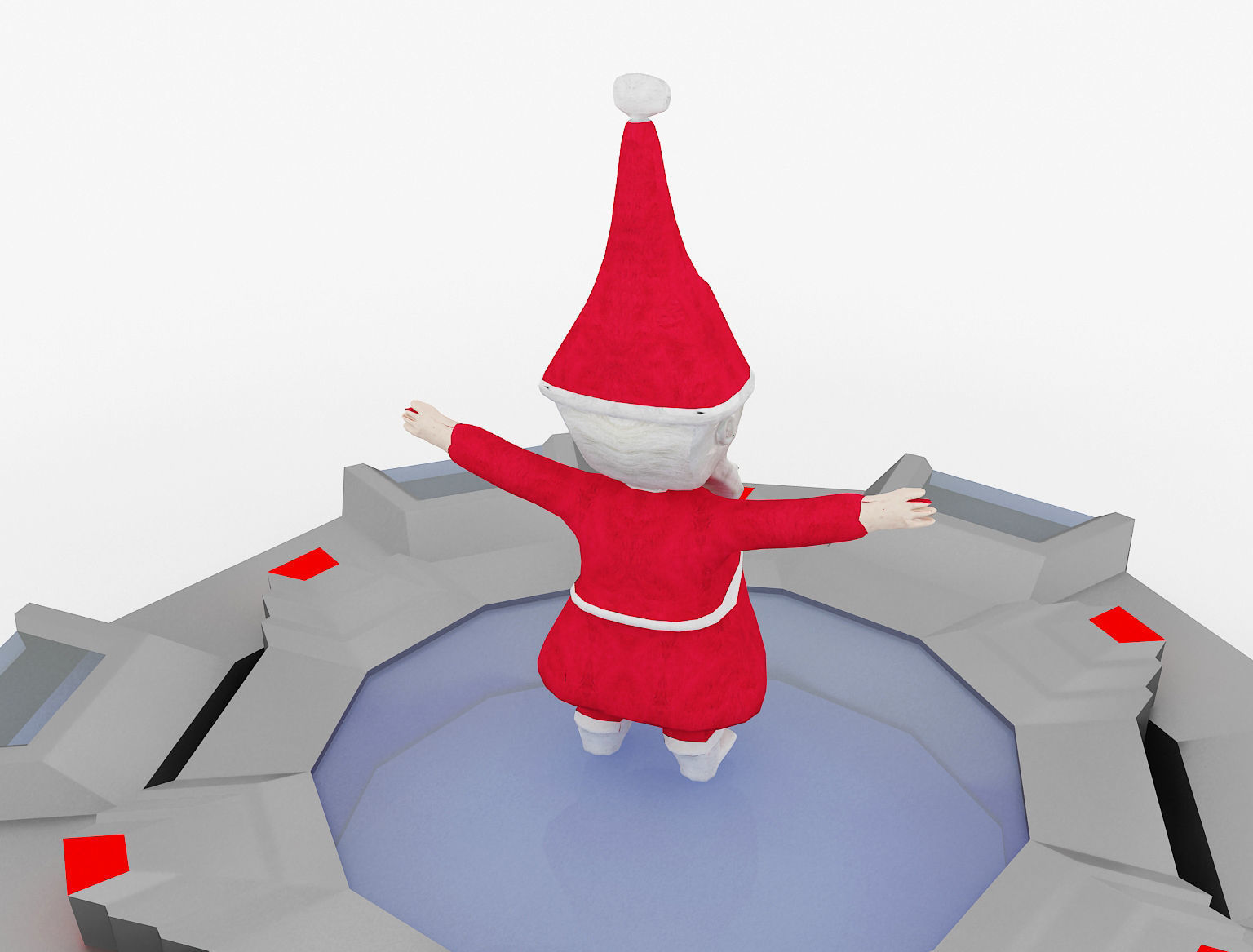  Christmas low poly papa noel a206 3D model_7