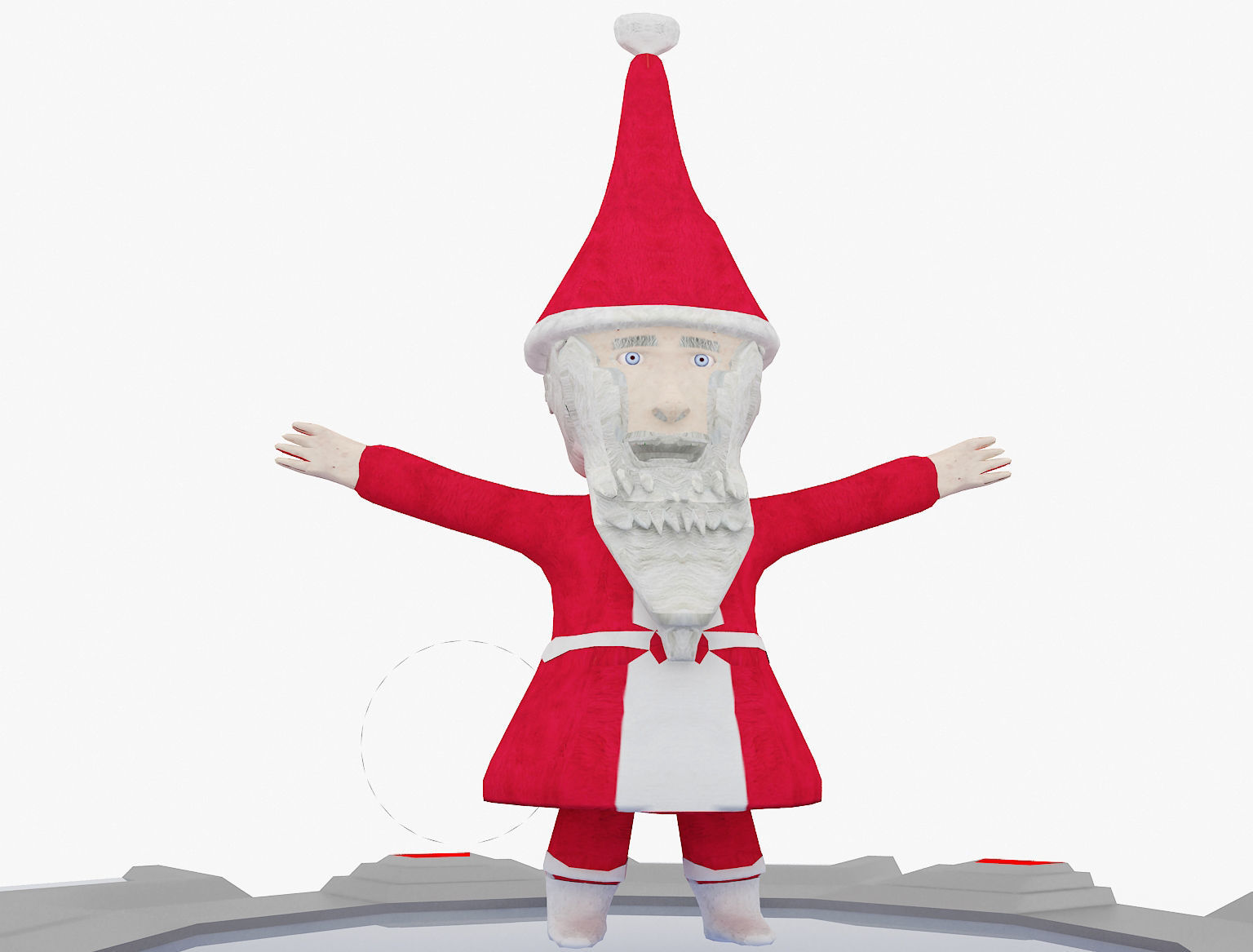  Christmas low poly papa noel a206 3D model_2