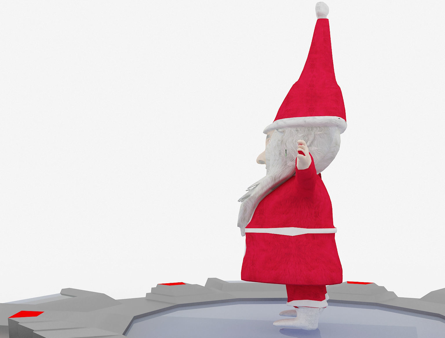  Christmas low poly papa noel a206 3D model_14
