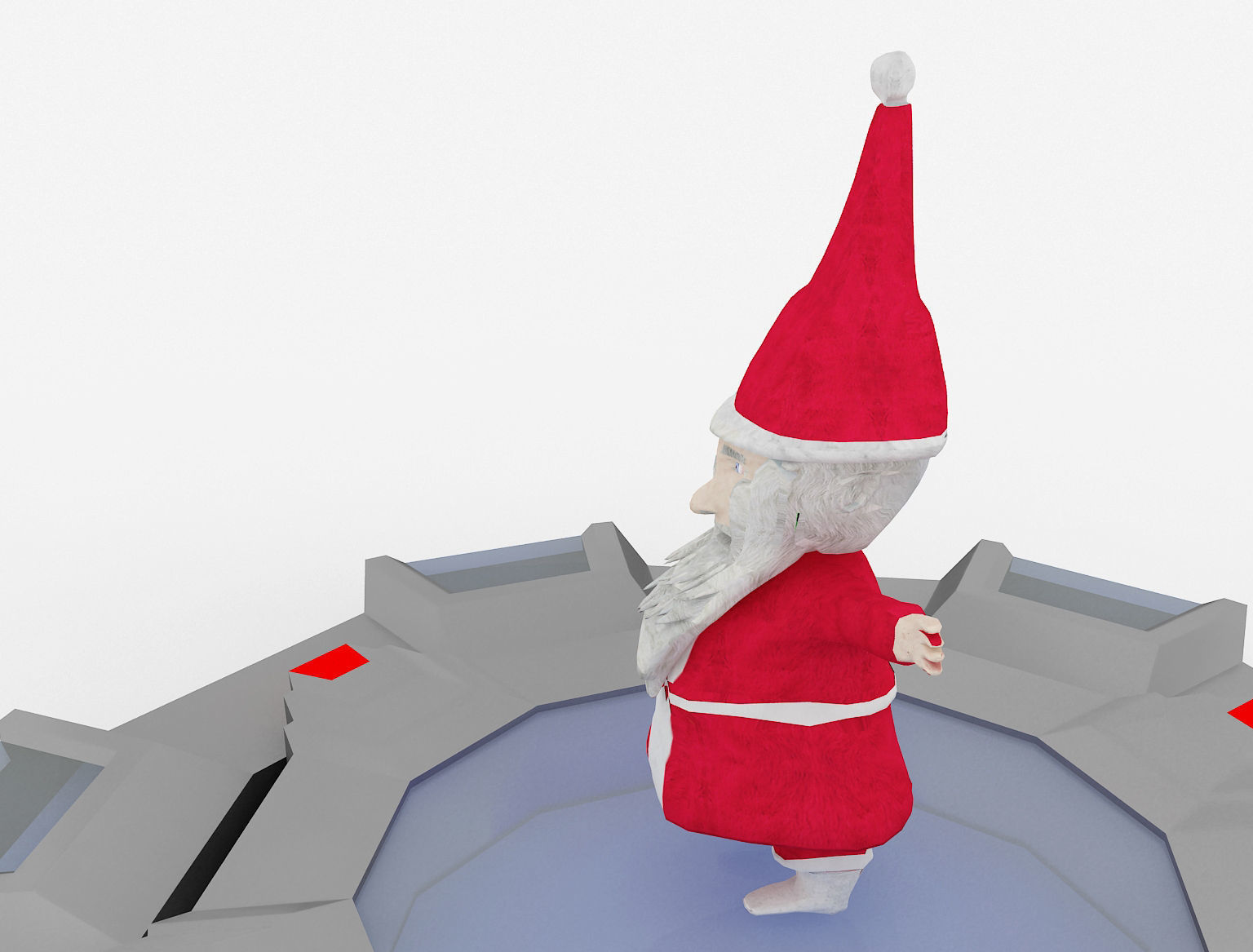  Christmas low poly papa noel a206 3D model_5