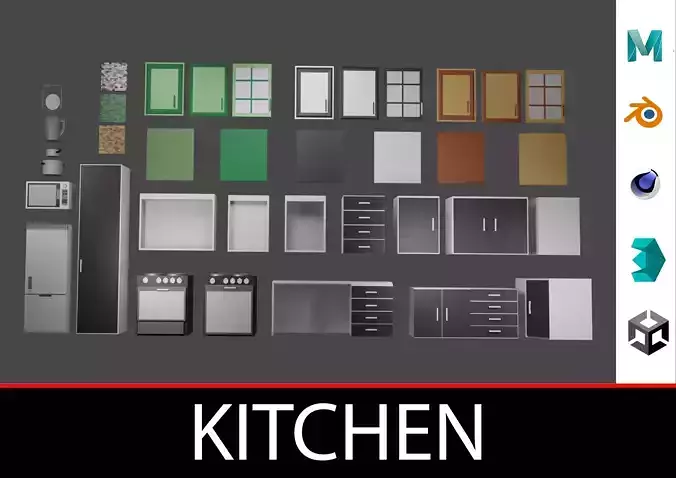 SimplePoly Kitchen - Low Poly Assets Low-poly 3D model