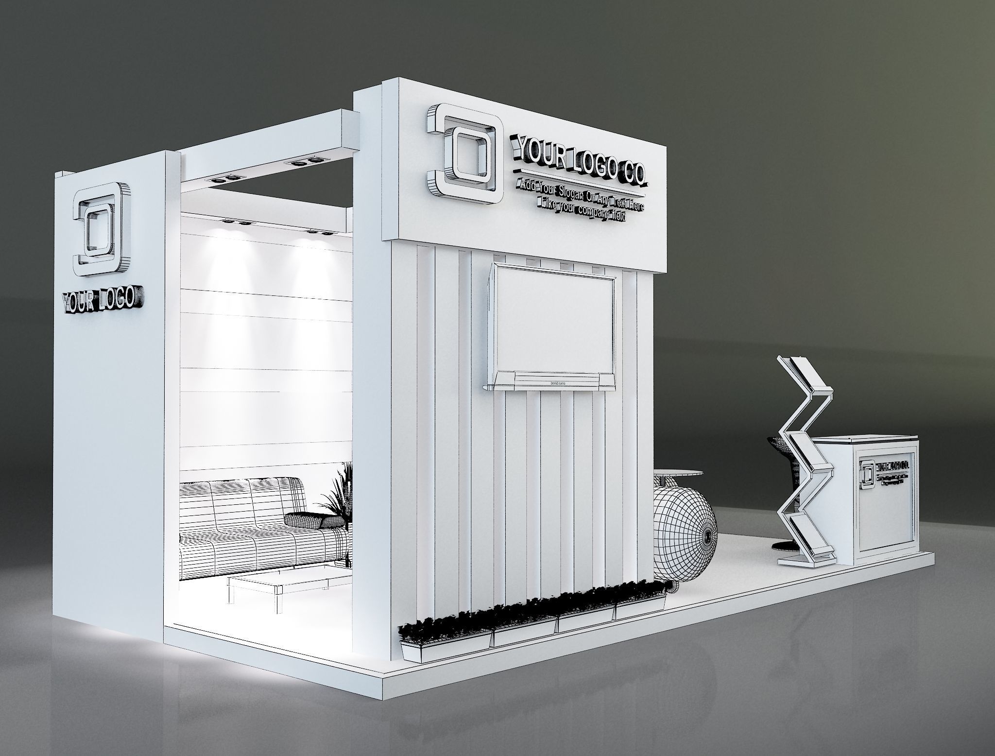 Booth Exhibition Stand a203 3D model_5