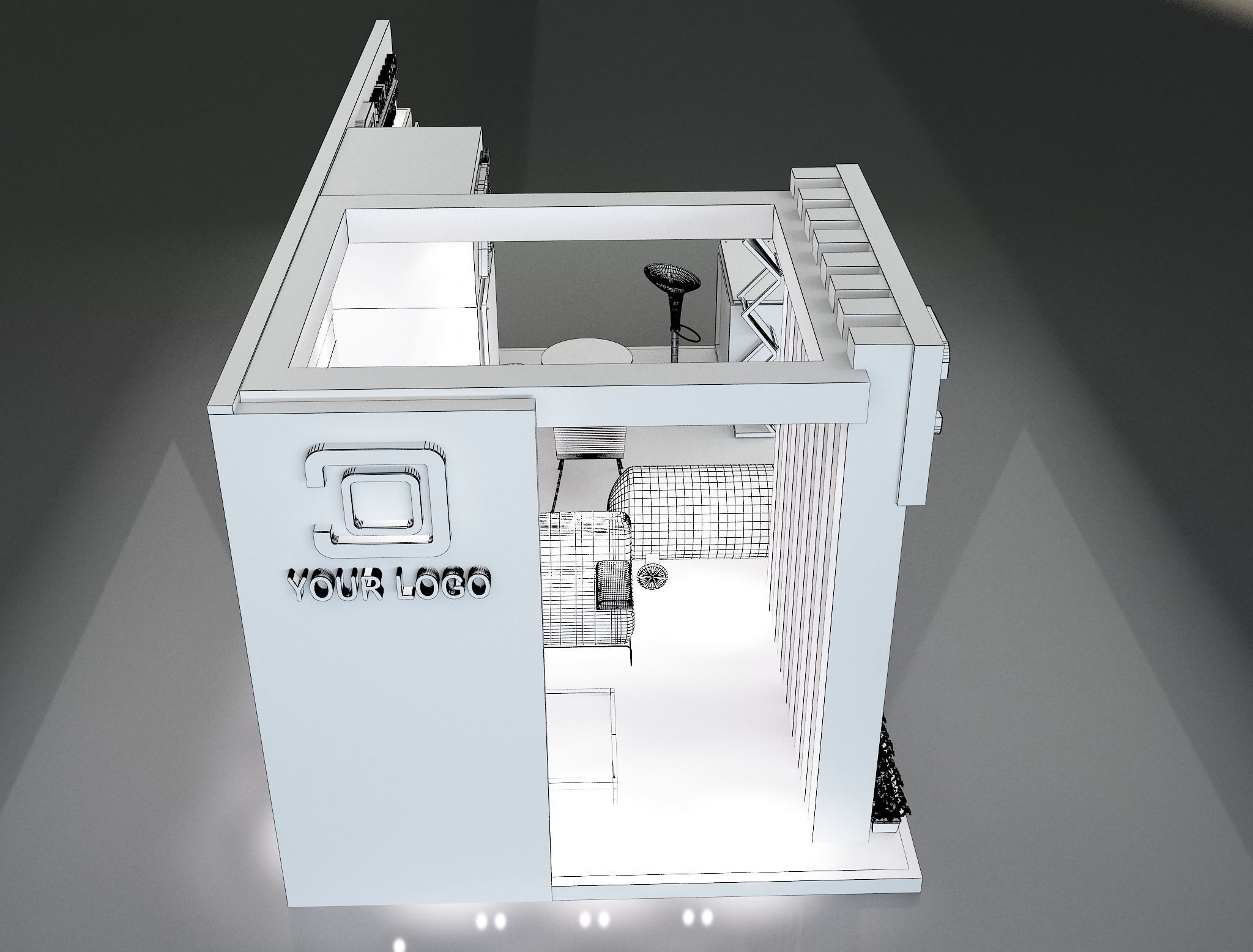 Booth Exhibition Stand a203 3D model_15