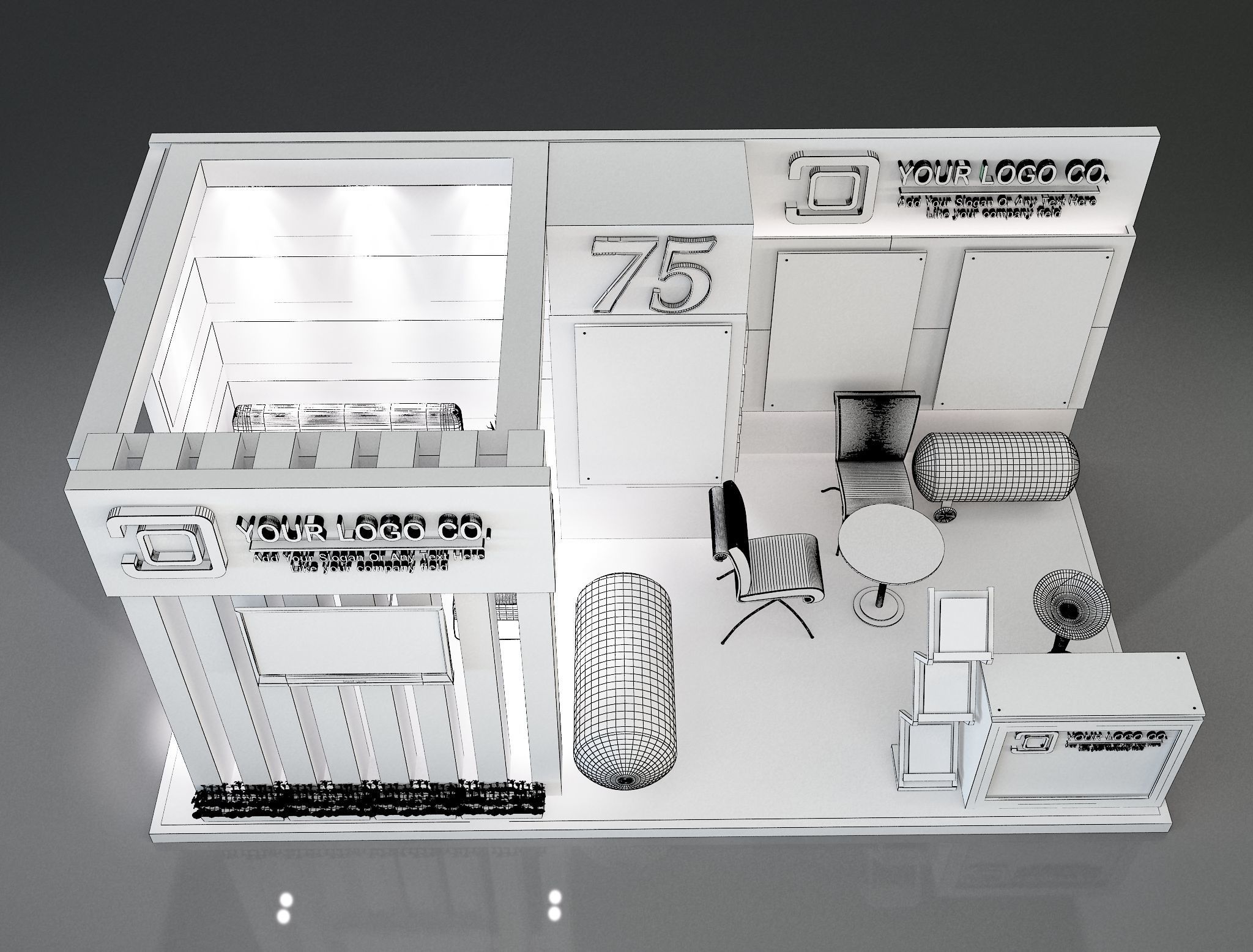 Booth Exhibition Stand a203 3D model_1