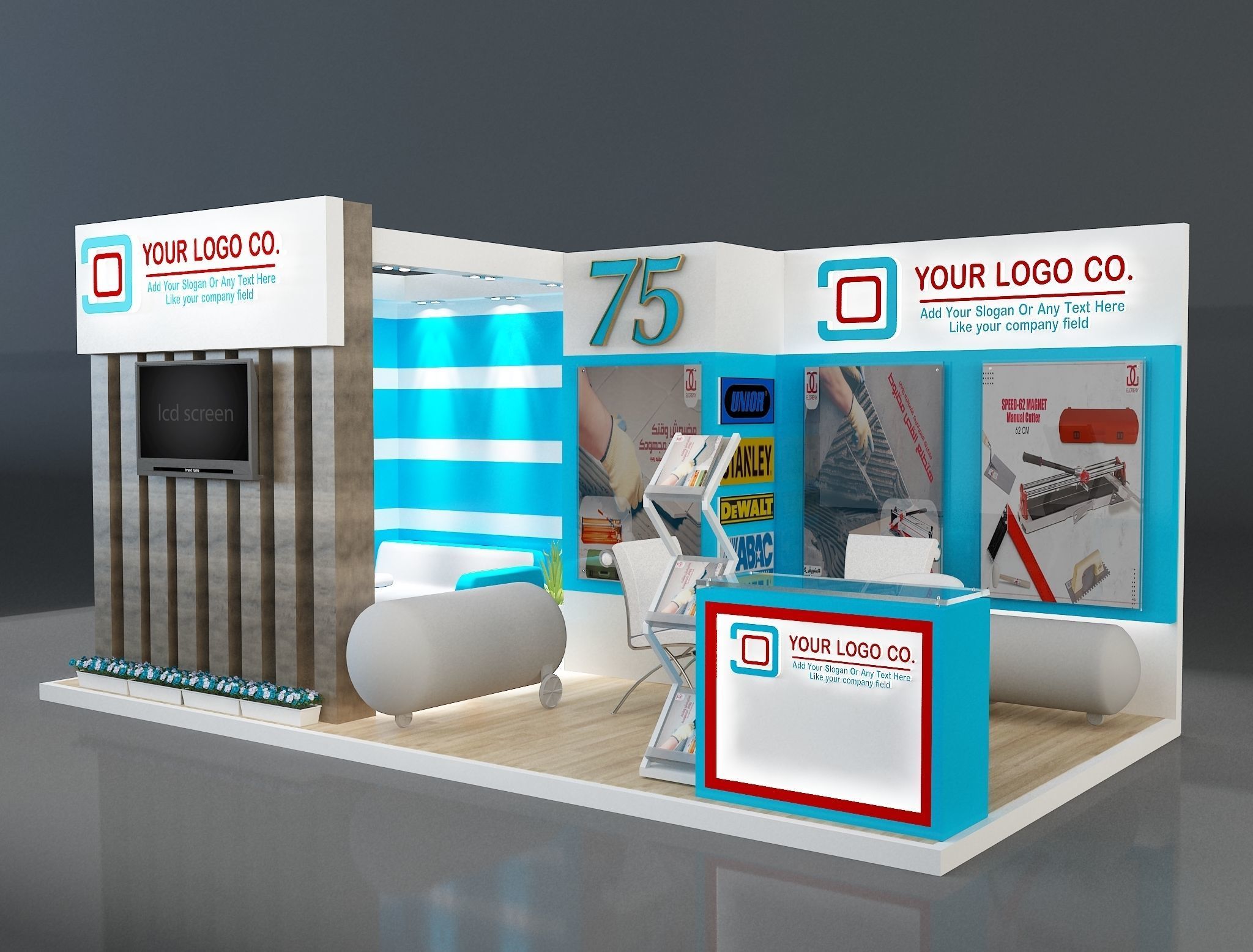 Booth Exhibition Stand a203 3D model_10