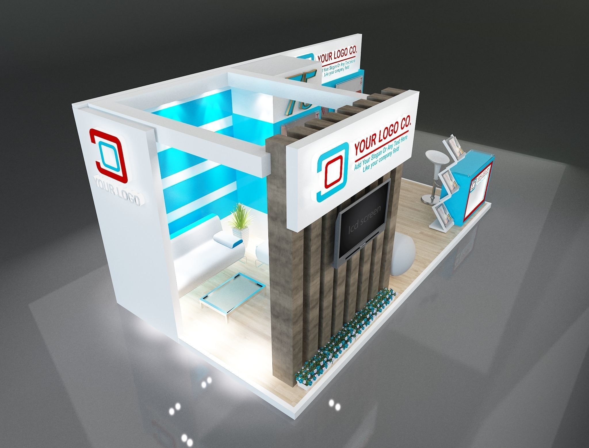 Booth Exhibition Stand a203 3D model_12