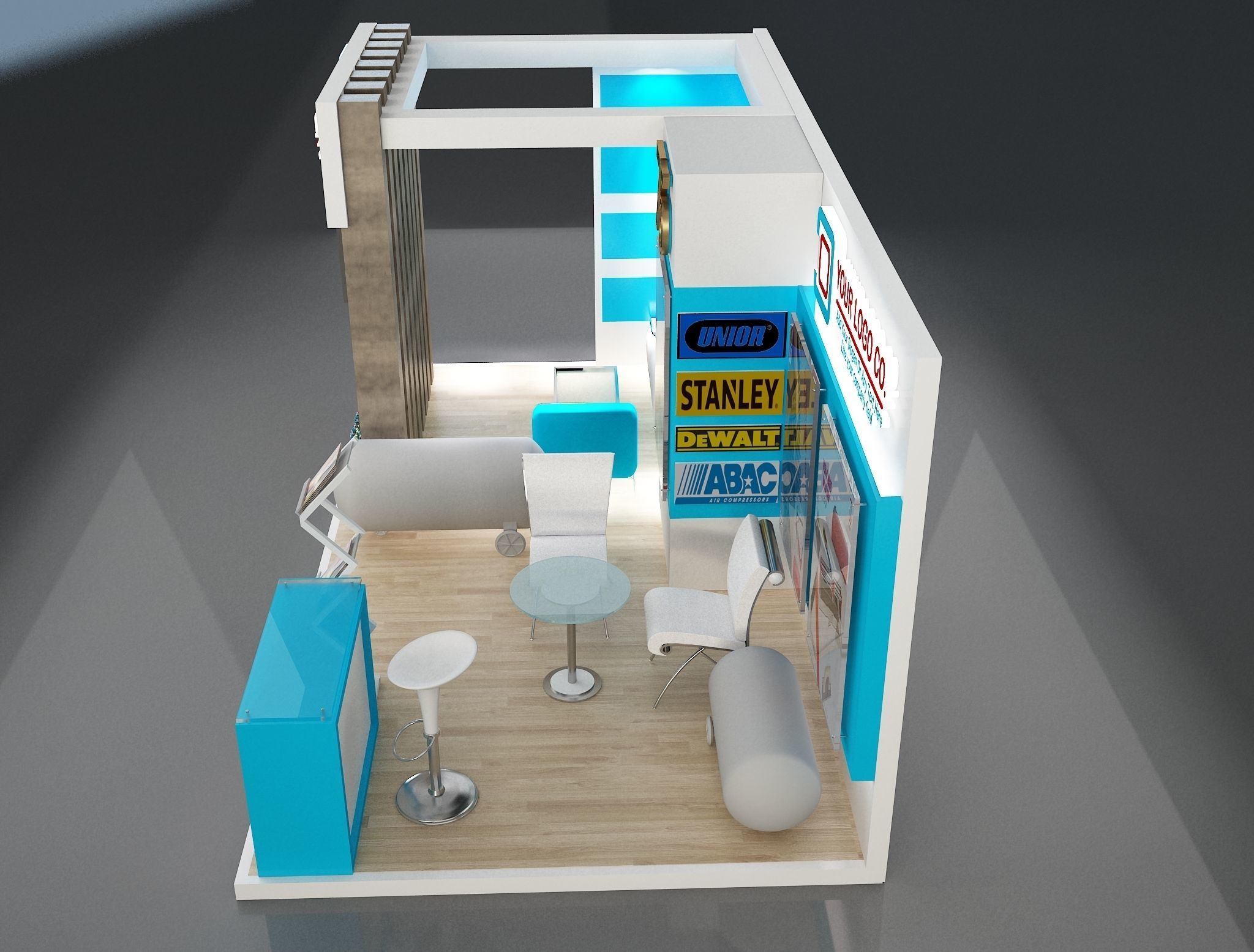 Booth Exhibition Stand a203 3D model_8