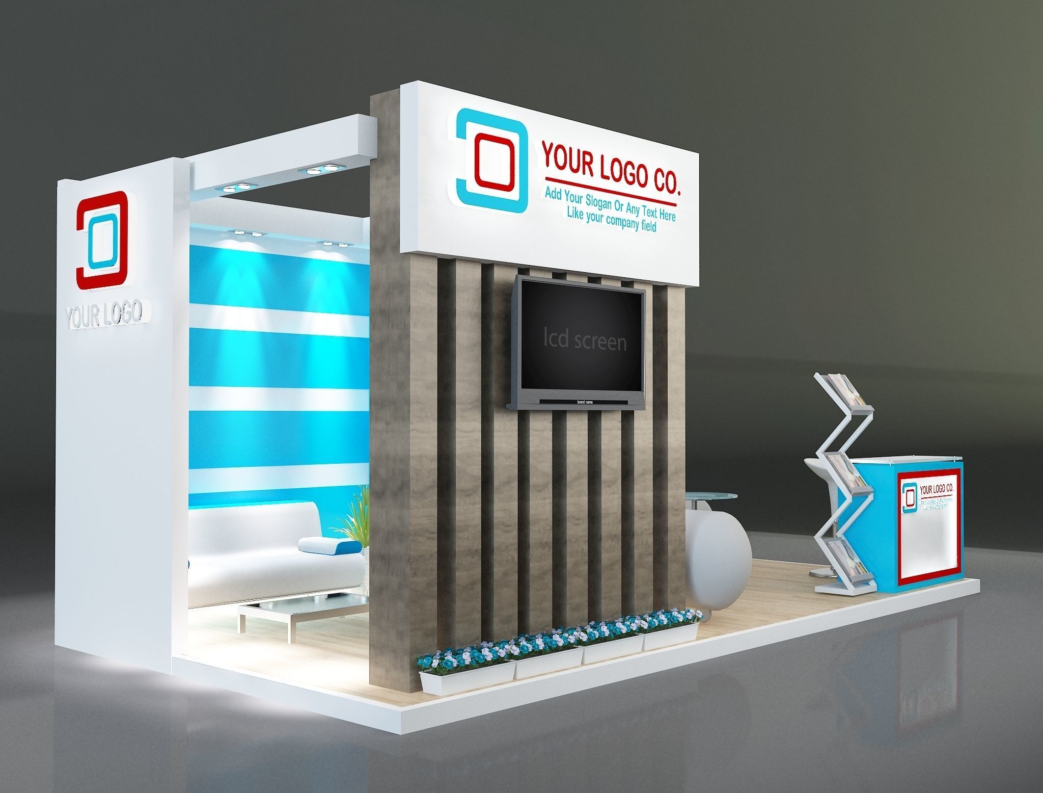 Booth Exhibition Stand a203 3D model_4