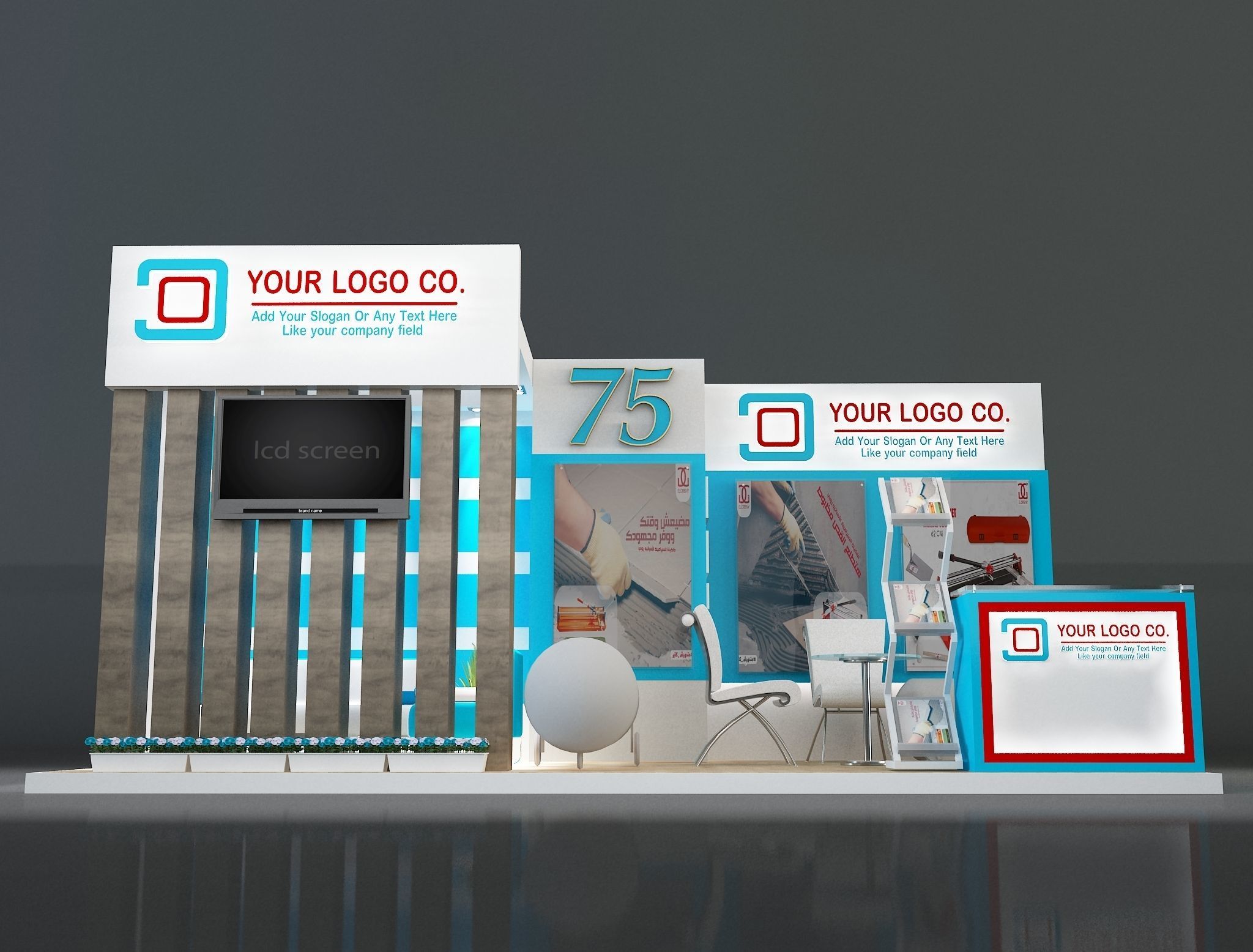 Booth Exhibition Stand a203 3D model_6