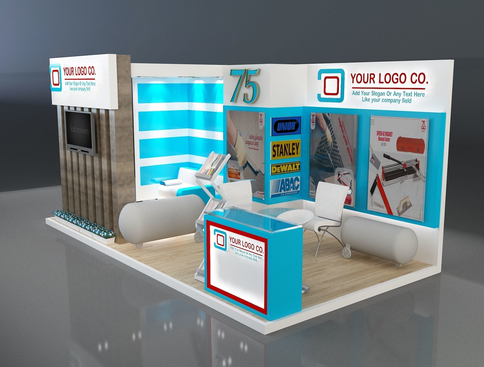 Booth Exhibition Stand a203 3D model_2