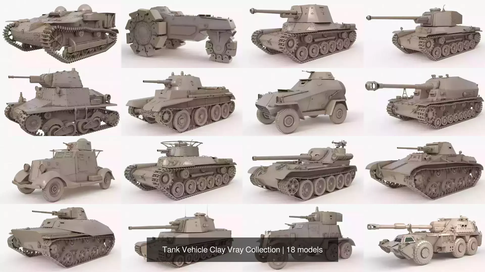 Tank Vehicle Clay Vray Collection _2