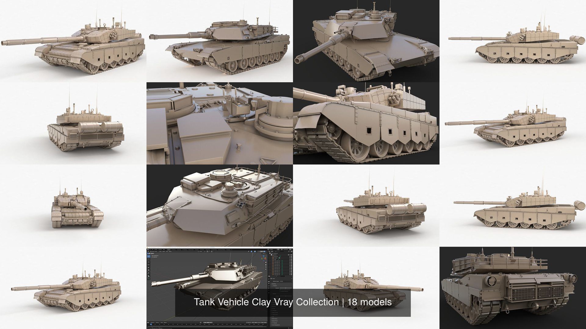 Tank Vehicle Clay Vray Collection _8