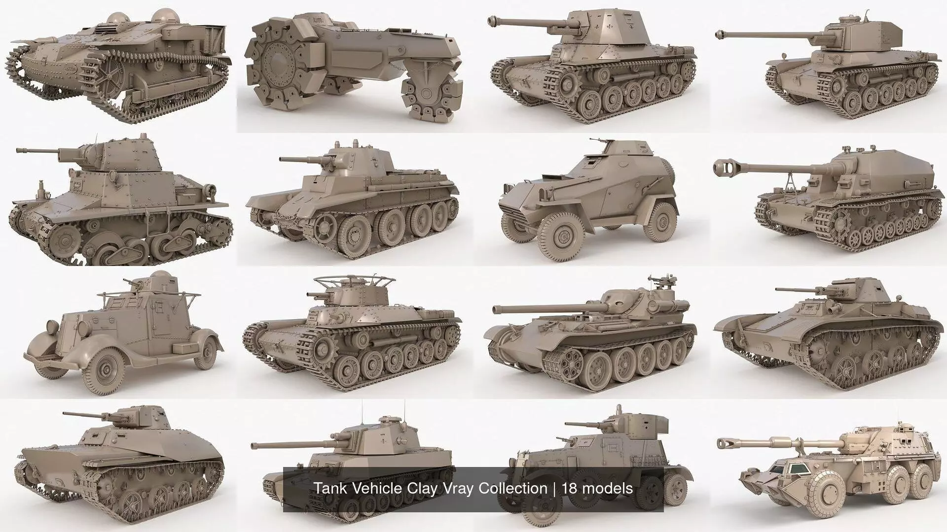 Tank Vehicle Clay Vray Collection _3
