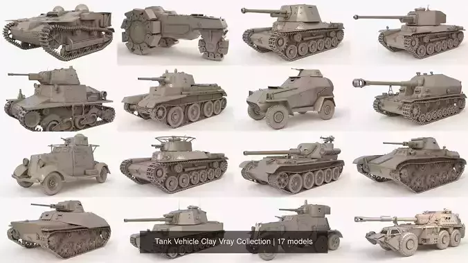 Tank Vehicle Clay Vray Collection 