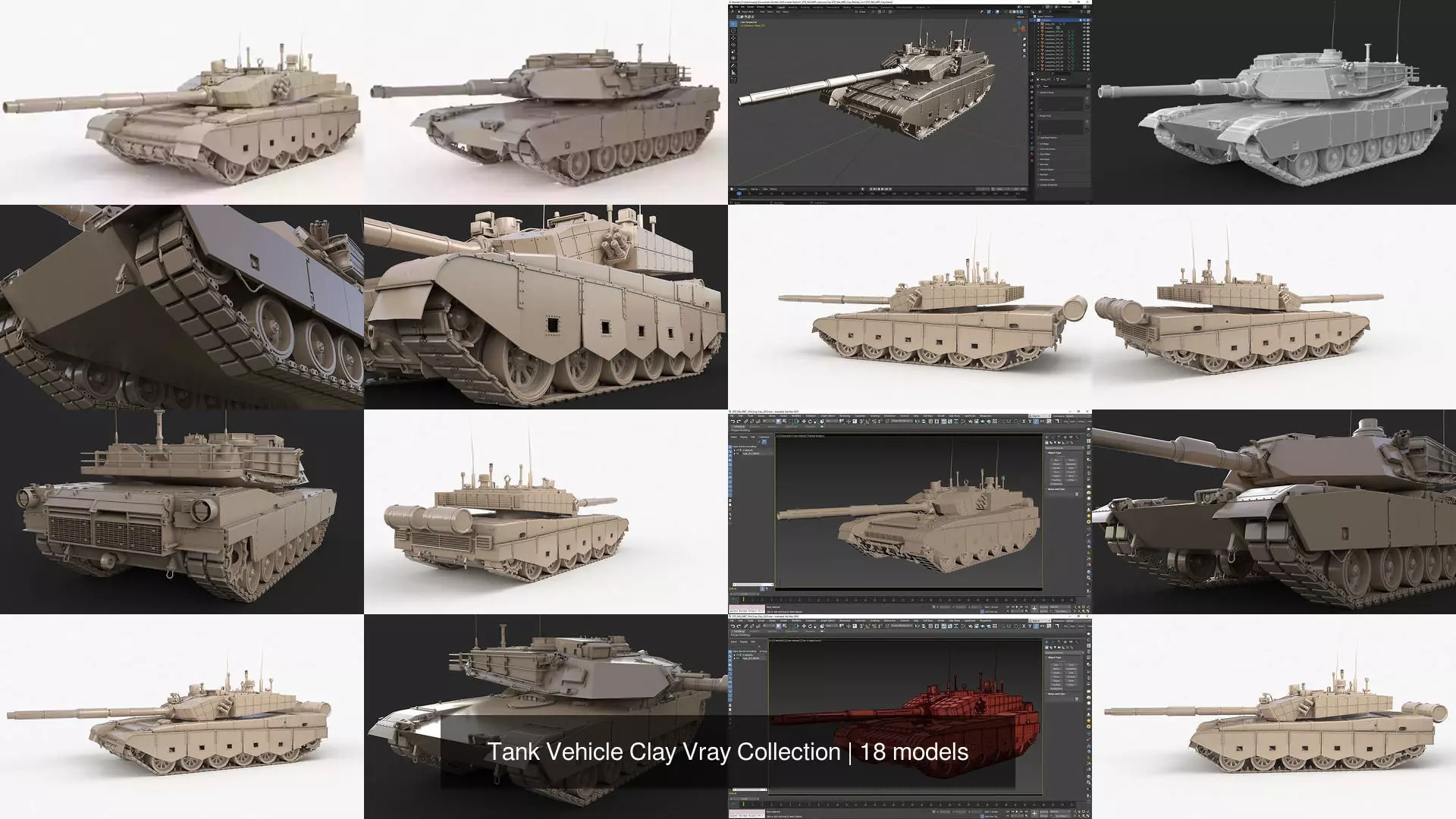 Tank Vehicle Clay Vray Collection _4