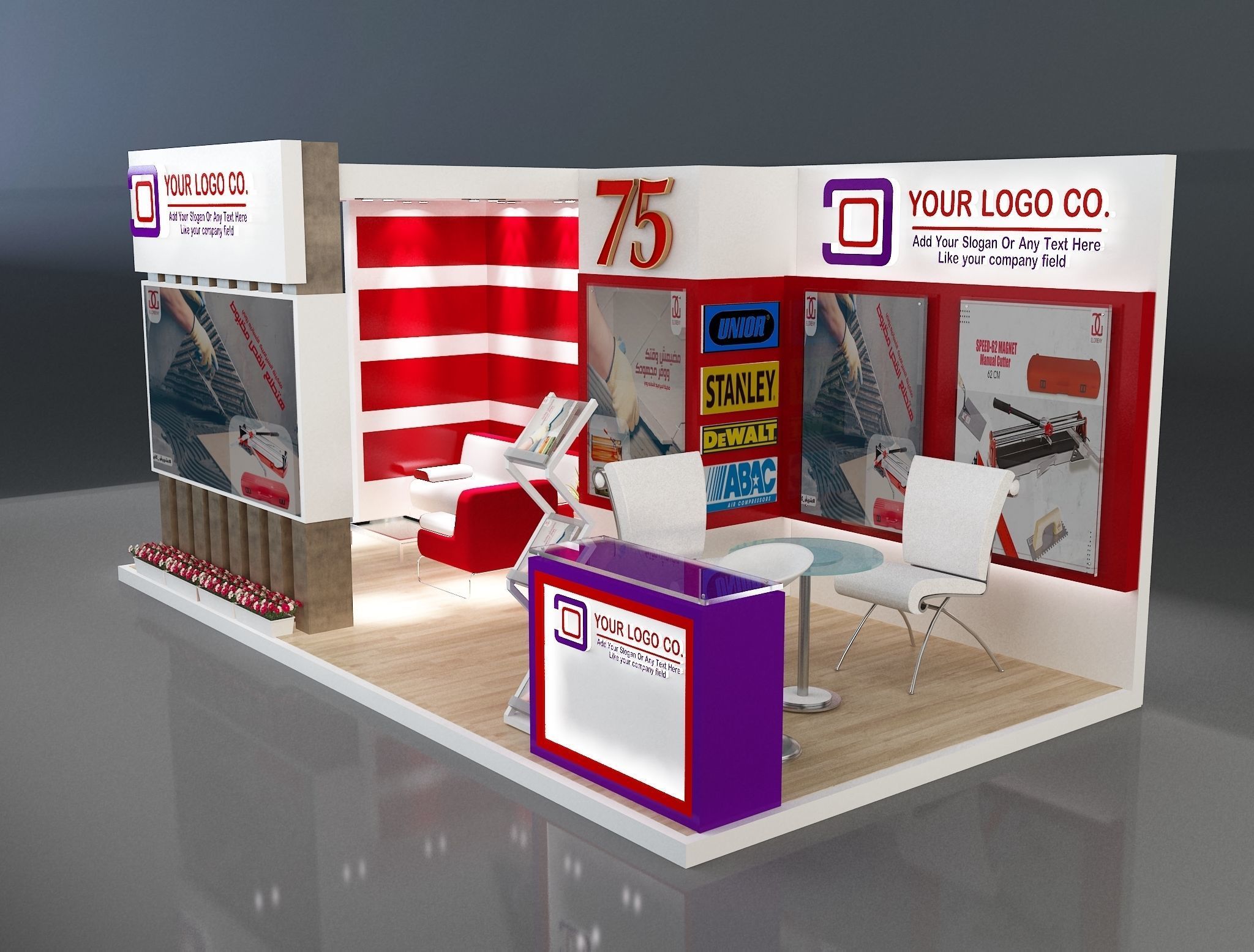 Booth Exhibition Stand a203b 3D model_2