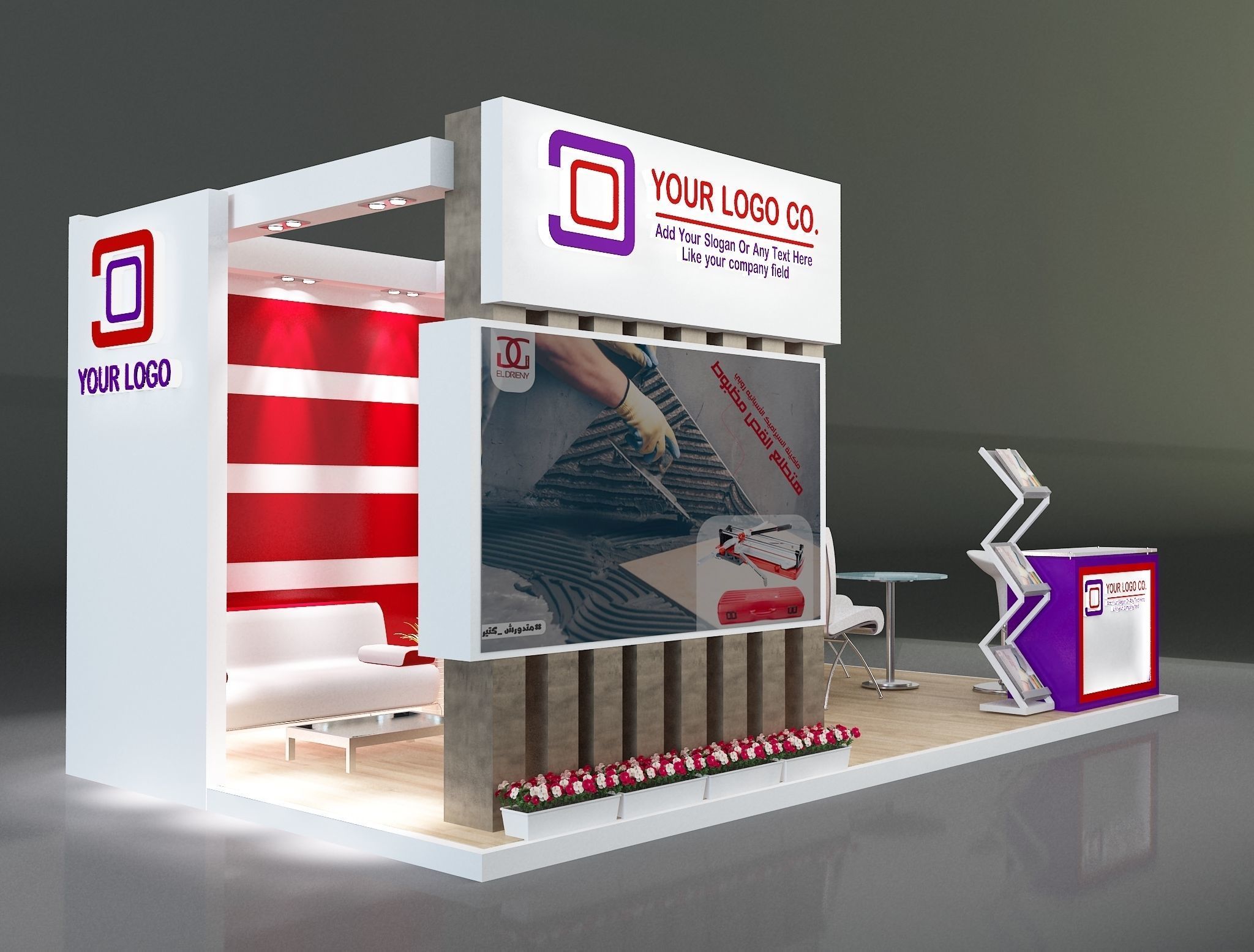 Booth Exhibition Stand a203b 3D model_6
