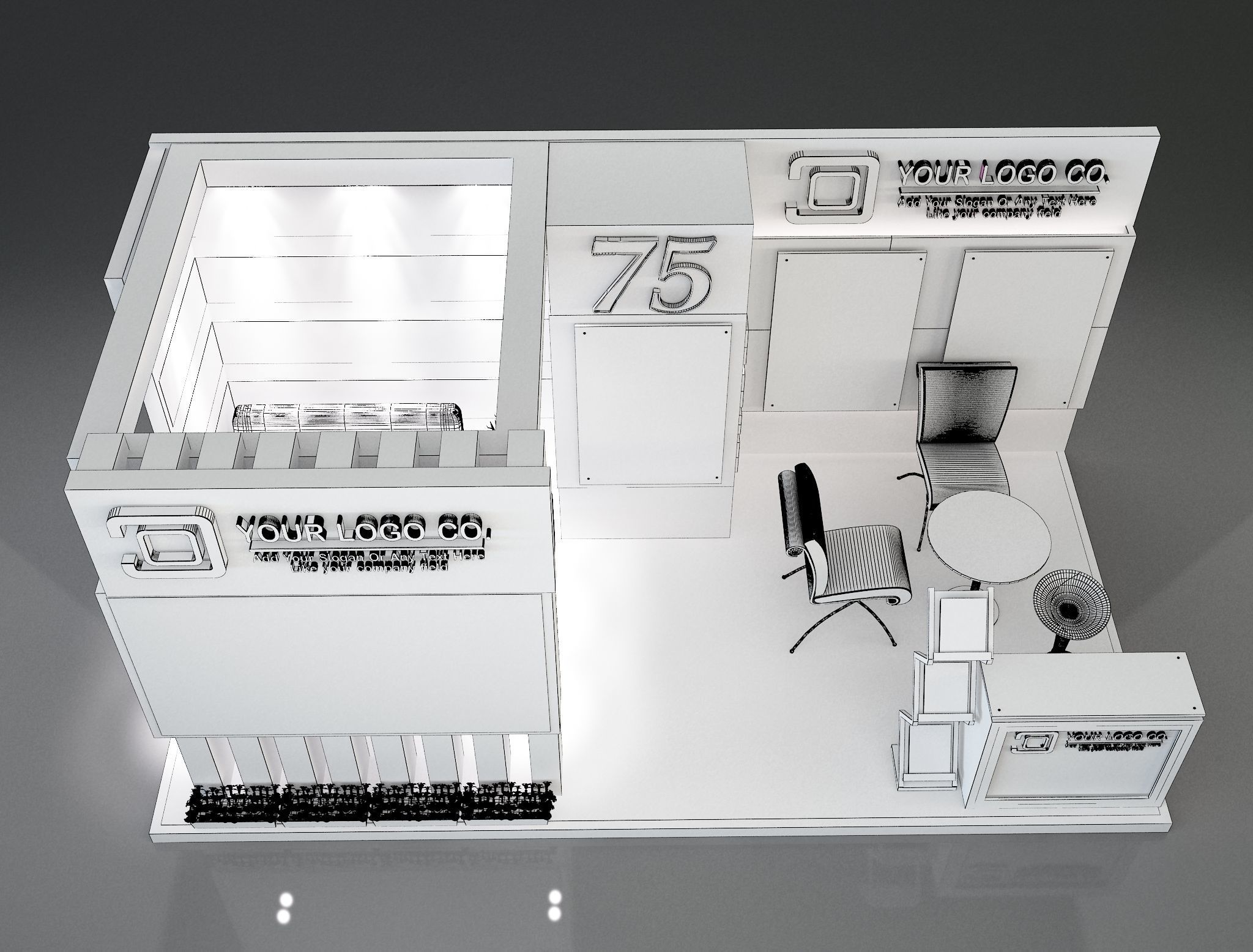 Booth Exhibition Stand a203b 3D model_5