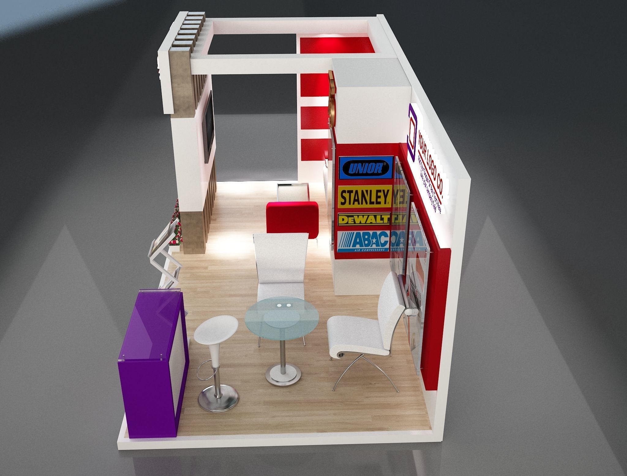 Booth Exhibition Stand a203b 3D model_10