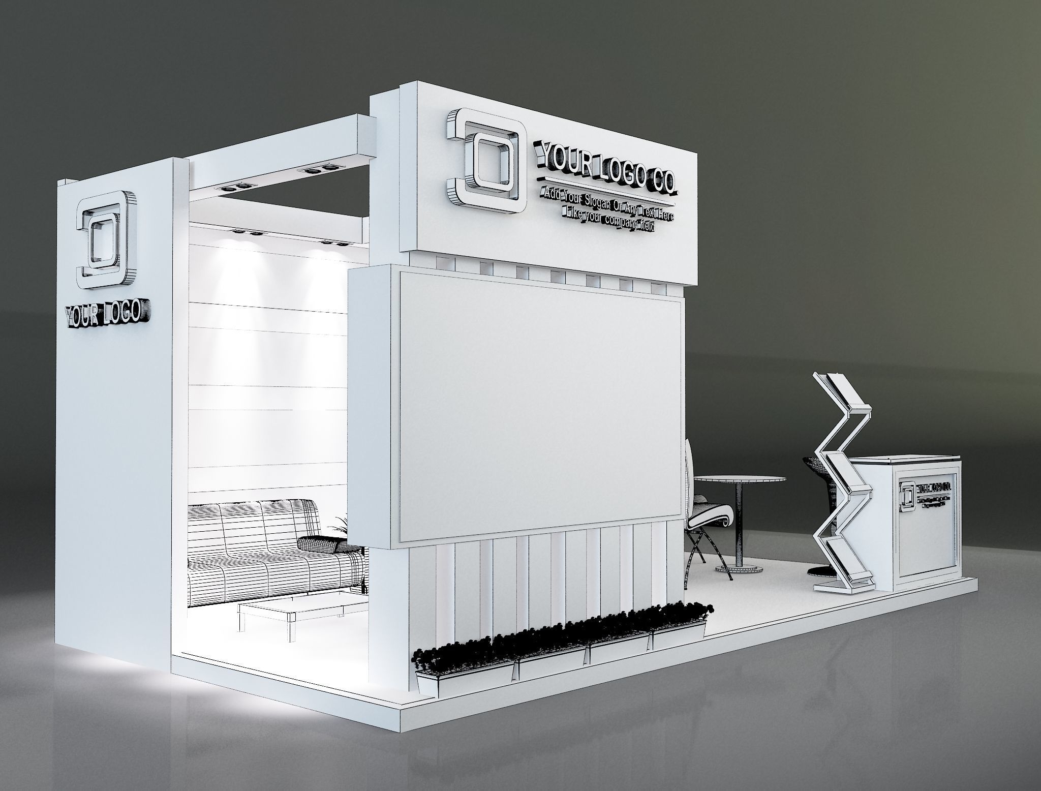 Booth Exhibition Stand a203b 3D model_7
