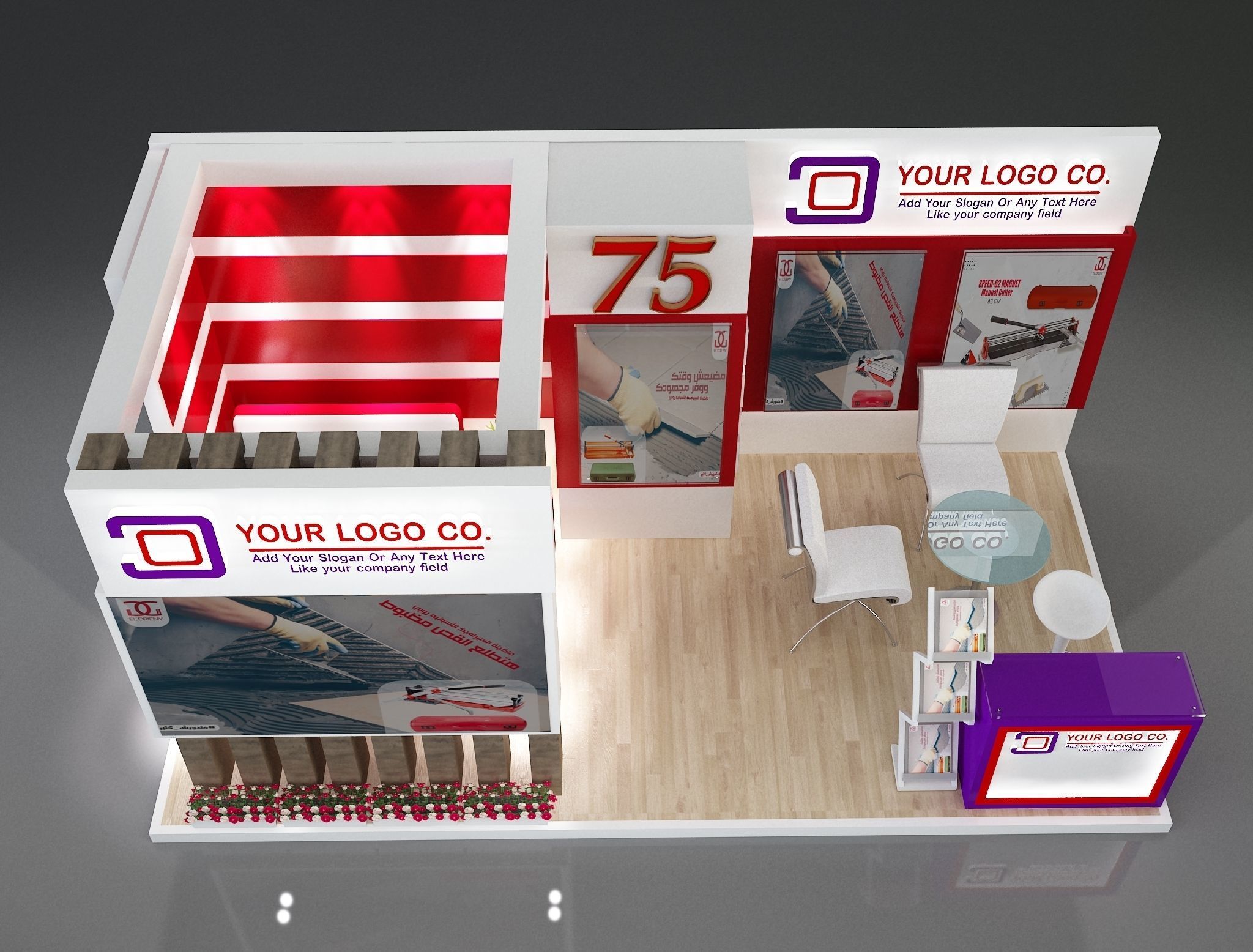 Booth Exhibition Stand a203b 3D model_4