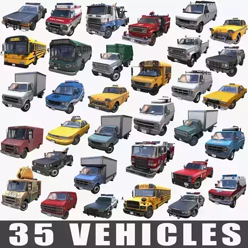 Municipal vehicles 3D Model Collection
