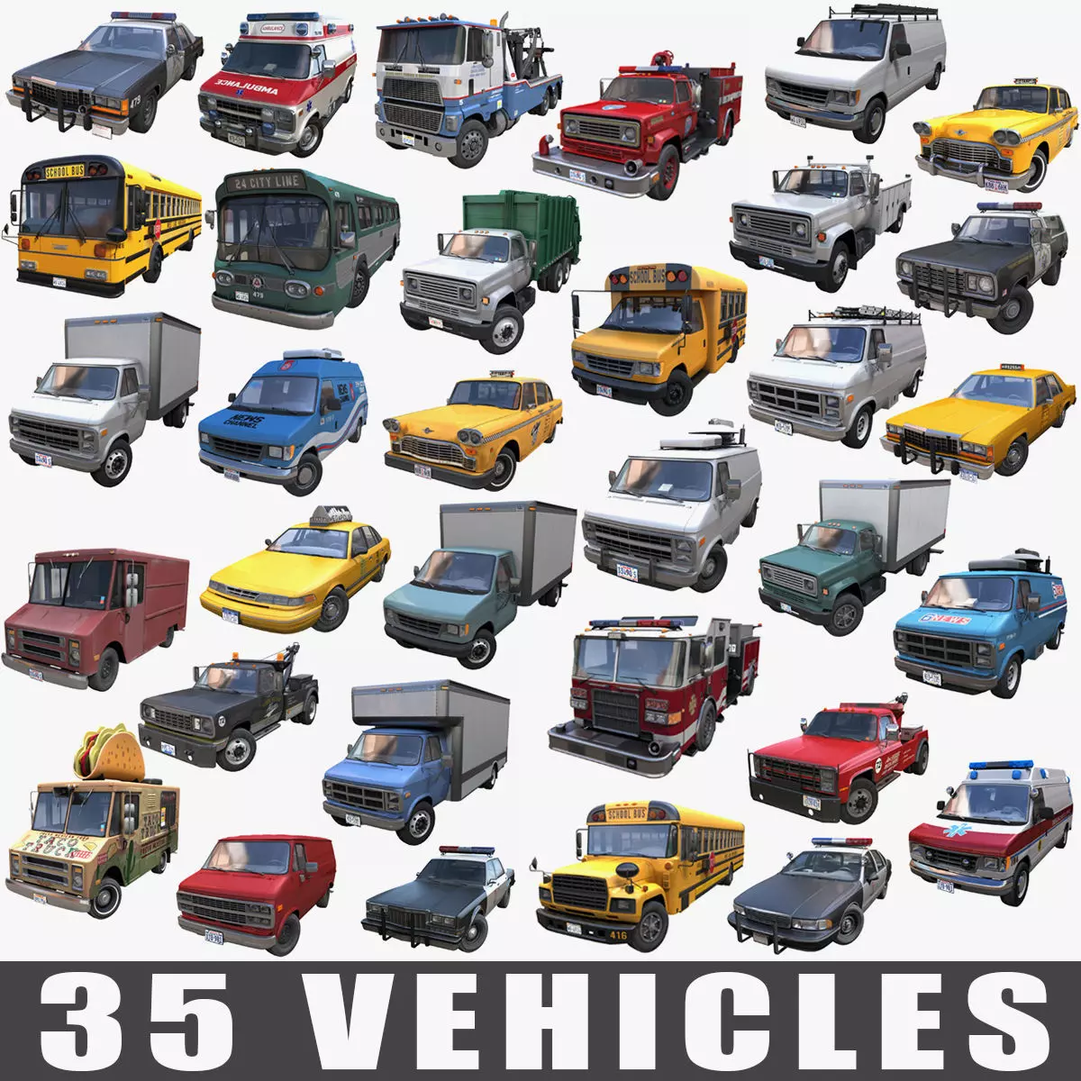 Municipal vehicles 3D Model Collection_0