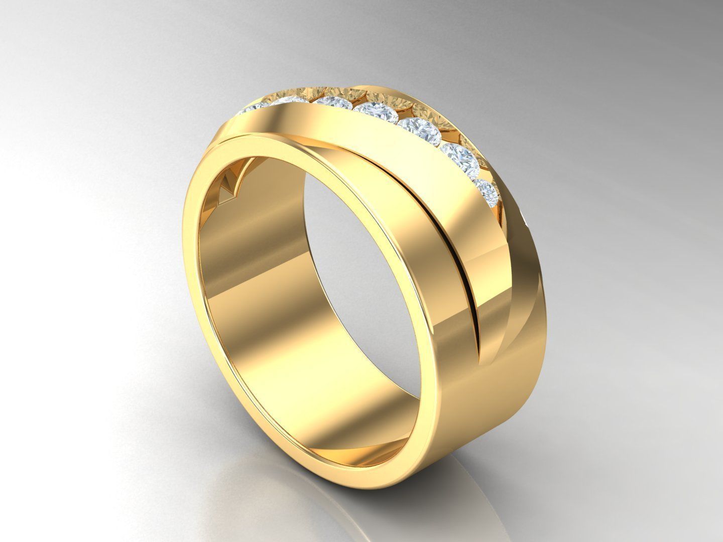 Solitare Diamond Ring 1WR41 3D print model_5