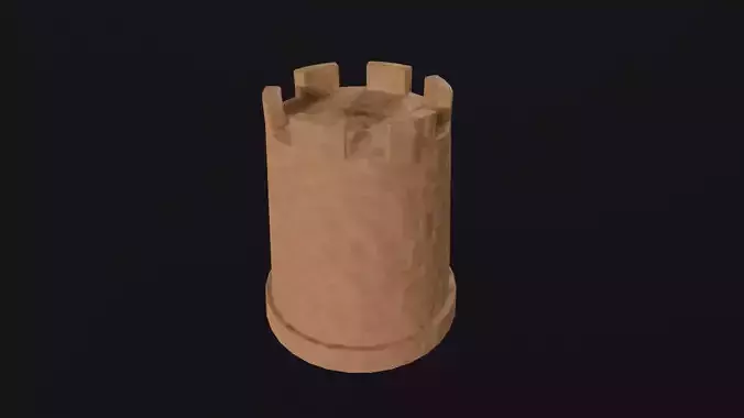 Beach sand tower Low-poly 3D model