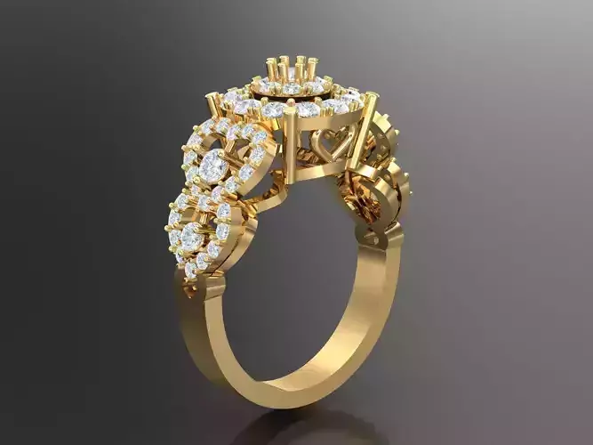 Heart shape ring with round diamond 1WR29