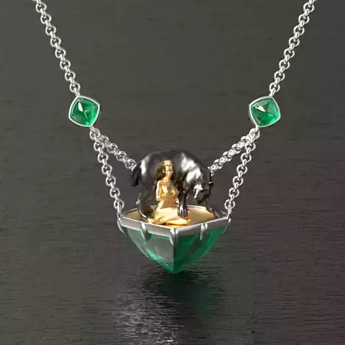 Panthera Pendant with Woman 3D print model