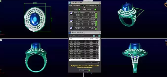 Ring baguette diamond