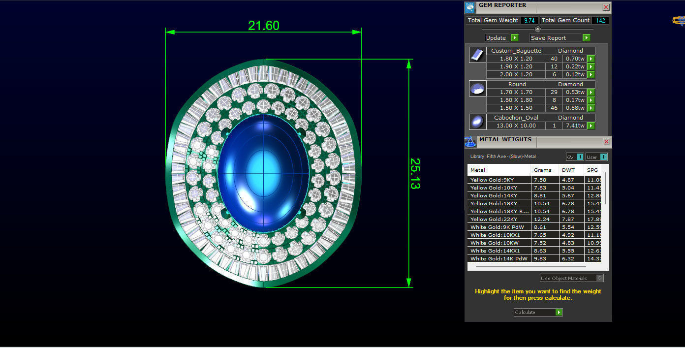 Ring baguette diamond 3D print model_1