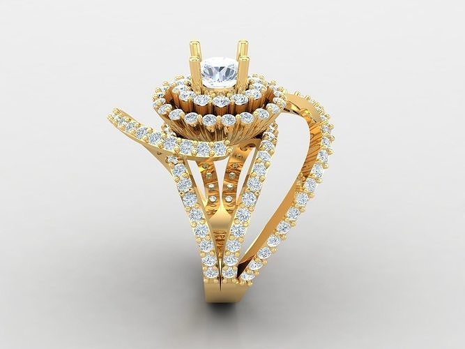 Solitaire Ring Engagement Ring  Engagement Jewelry 1WR8 3D print model