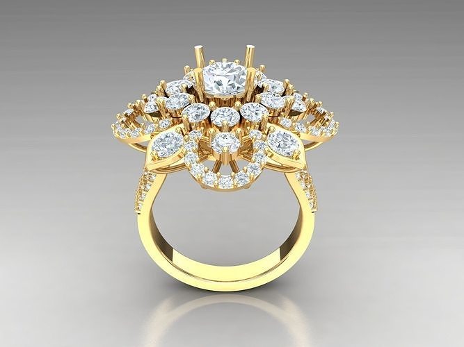 Solitaire Ring Engagement Ring  Engagement Jewelry 1WR39 3D print model