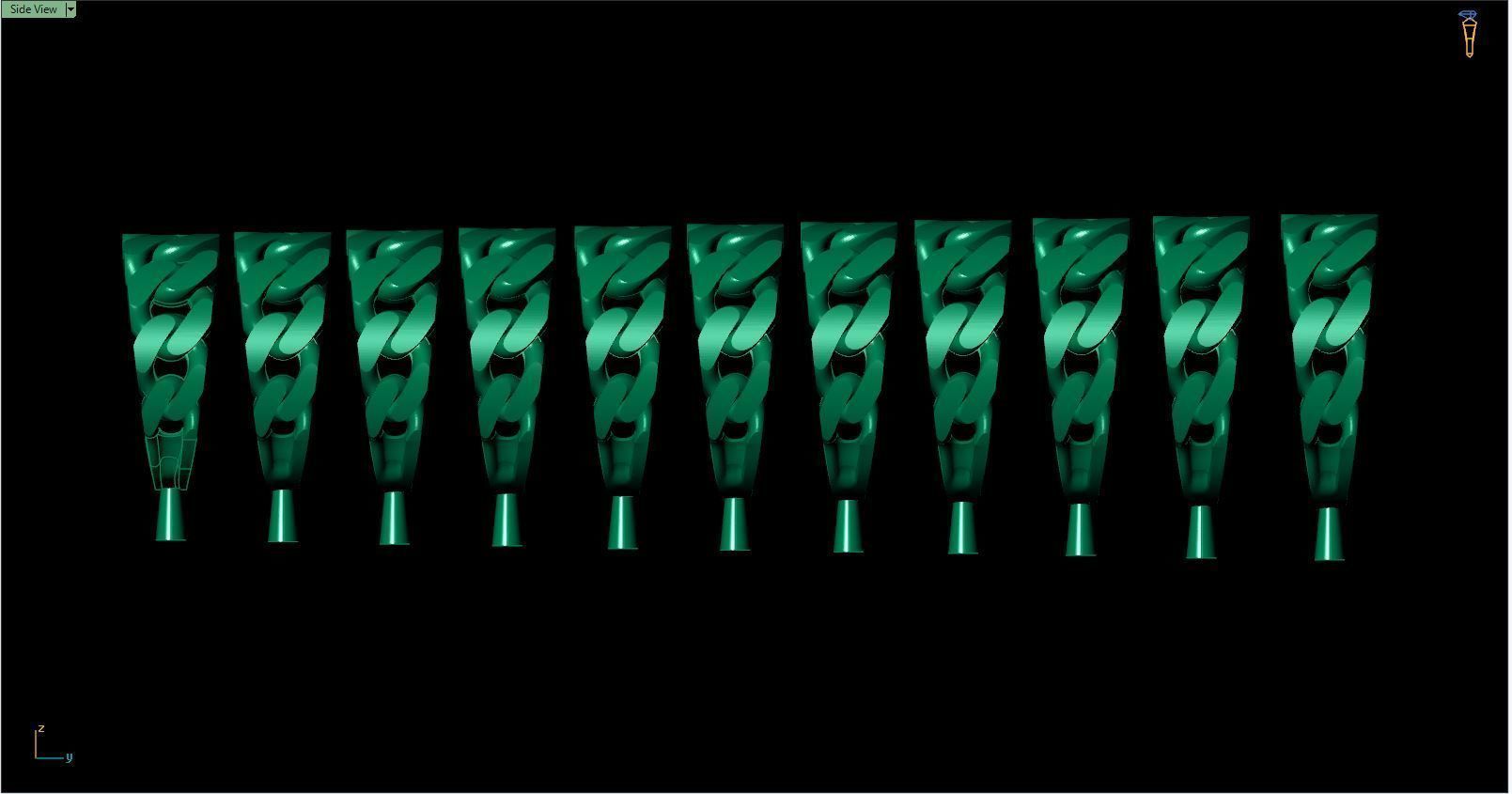 Cuban Link Ring Size 54 to 64  Free 3D print model_3